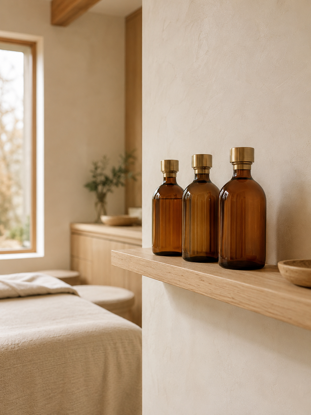 Massageolie in de behandelkamer