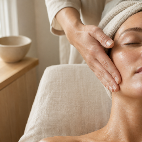 Gezichtsbehandeling met reiniging en massage